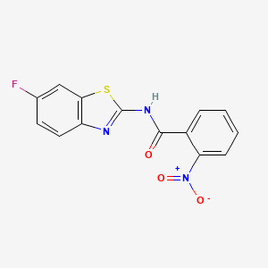 molecular formula C14H8FN3O3S B5736641 N-(6-fluoro-1,3-benzothiazol-2-yl)-2-nitrobenzamide 