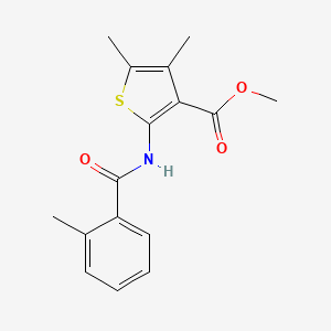 molecular formula C16H17NO3S B5736662 methyl 4,5-dimethyl-2-(2-methylbenzamido)thiophene-3-carboxylate 