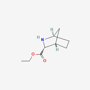 molecular formula C9H15NO2 B573668 Ethyl (1R,3R,4S)-2-azabicyclo[2.2.1]heptane-3-carboxylate CAS No. 161511-86-0