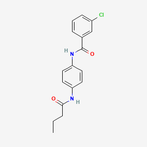 molecular formula C17H17ClN2O2 B5736682 N-[4-(butyrylamino)phenyl]-3-chlorobenzamide 