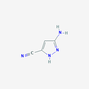 molecular formula C4H4N4 B057367 5-amino-1H-pyrazole-3-carbonitrile CAS No. 125144-04-9