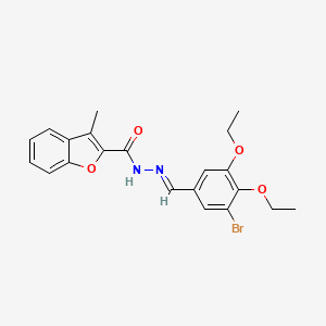molecular formula C21H21BrN2O4 B5736732 N'-(3-bromo-4,5-diethoxybenzylidene)-3-methyl-1-benzofuran-2-carbohydrazide 