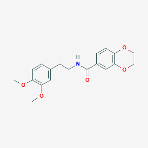 molecular formula C19H21NO5 B5736745 N-[2-(3,4-dimethoxyphenyl)ethyl]-2,3-dihydro-1,4-benzodioxine-6-carboxamide 