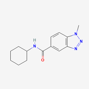 molecular formula C14H18N4O B5736780 N-cyclohexyl-1-methyl-1H-1,2,3-benzotriazole-5-carboxamide 
