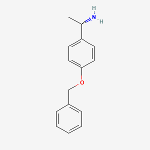 molecular formula C15H17NO B573683 (1S)-1-[4-(benzyloxy)phenyl]ethanamine CAS No. 186029-00-5