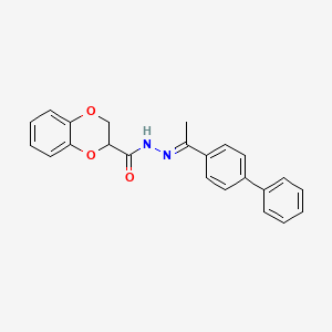 molecular formula C23H20N2O3 B5736856 N-[(E)-1-(4-phenylphenyl)ethylideneamino]-2,3-dihydro-1,4-benzodioxine-3-carboxamide 