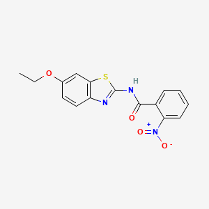 molecular formula C16H13N3O4S B5736866 N-(6-ethoxy-1,3-benzothiazol-2-yl)-2-nitrobenzamide 