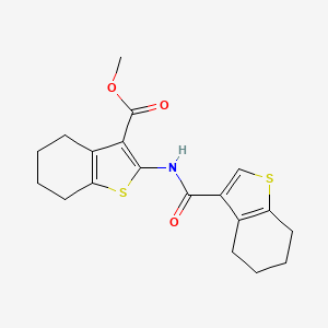 molecular formula C19H21NO3S2 B5736875 methyl 2-[(4,5,6,7-tetrahydro-1-benzothien-3-ylcarbonyl)amino]-4,5,6,7-tetrahydro-1-benzothiophene-3-carboxylate 