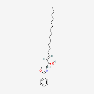 molecular formula C25H39NO2 B573688 erythro-4-(1-Hydroxy-2-hexadecenyl)-2-phenyl-2-oxazoline CAS No. 161968-12-3