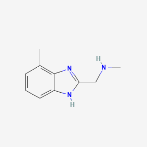 molecular formula C10H13N3 B573690 n-Methyl-1-(7-methyl-1h-benzimidazol-2-yl)methanamine CAS No. 193534-35-9