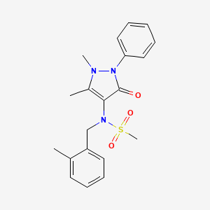 molecular formula C20H23N3O3S B5736939 N-(1,5-dimethyl-3-oxo-2-phenyl-2,3-dihydro-1H-pyrazol-4-yl)-N-(2-methylbenzyl)methanesulfonamide 