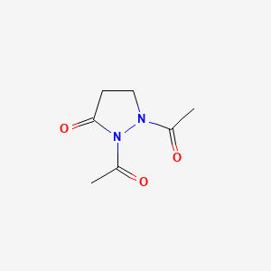 molecular formula C7H10N2O3 B573694 1,2-Diacetylpyrazolidin-3-one CAS No. 161799-96-8