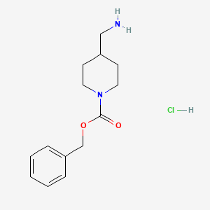 molecular formula C14H21ClN2O2 B573695 Benzyl 4-(aminomethyl)piperidine-1-carboxylate hydrochloride CAS No. 172348-57-1