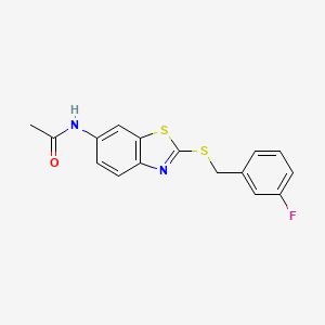 molecular formula C16H13FN2OS2 B5736977 N-{2-[(3-fluorobenzyl)sulfanyl]-1,3-benzothiazol-6-yl}acetamide 