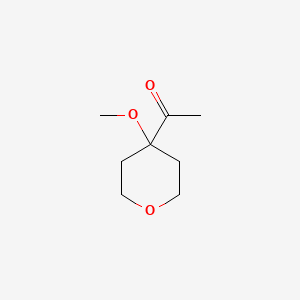 molecular formula C8H14O3 B573703 Ethanone, 1-(tetrahydro-4-methoxy-2H-pyran-4-YL)-(9CI) CAS No. 175982-78-2