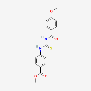 molecular formula C17H16N2O4S B5737076 methyl 4-({[(4-methoxybenzoyl)amino]carbonothioyl}amino)benzoate 