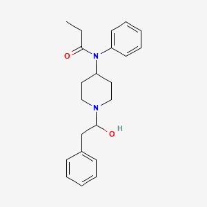 molecular formula C22H28N2O2 B573709 N-[1-(1-Hydroxy-2-phenyl-ethyl)-piperidin-4-yl]-N-phenyl-propionamide CAS No. 192385-57-2