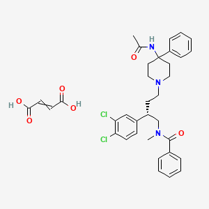 molecular formula C35H39Cl2N3O6 B573712 N-[(2S)-4-(4-acetamido-4-phenylpiperidin-1-yl)-2-(3,4-dichlorophenyl)butyl]-N-methylbenzamide;but-2-enedioic acid CAS No. 176381-97-8
