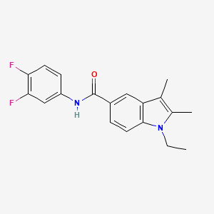 molecular formula C19H18F2N2O B5737125 N-(3,4-difluorophenyl)-1-ethyl-2,3-dimethyl-1H-indole-5-carboxamide 