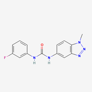 molecular formula C14H12FN5O B5737178 N-(3-fluorophenyl)-N'-(1-methyl-1H-1,2,3-benzotriazol-5-yl)urea 