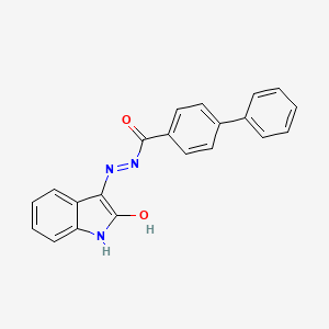 molecular formula C21H15N3O2 B5737234 N-[(2-hydroxy-1H-indol-3-yl)imino]-4-phenylbenzamide 