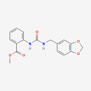 molecular formula C17H16N2O5 B5737235 methyl 2-({[(1,3-benzodioxol-5-ylmethyl)amino]carbonyl}amino)benzoate 