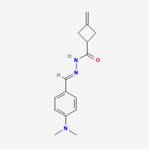 molecular formula C15H19N3O B5737275 N-[(E)-[4-(dimethylamino)phenyl]methylideneamino]-3-methylidenecyclobutane-1-carboxamide 
