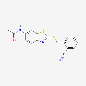 molecular formula C17H13N3OS2 B5737300 N-[2-[(2-cyanophenyl)methylsulfanyl]-1,3-benzothiazol-6-yl]acetamide 