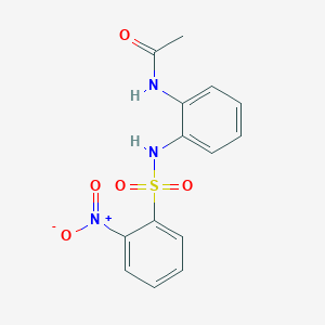 molecular formula C14H13N3O5S B5737343 N-[2-[(2-nitrophenyl)sulfonylamino]phenyl]acetamide 