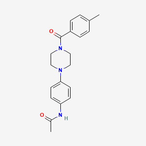 molecular formula C20H23N3O2 B5737364 N-{4-[4-(4-methylbenzoyl)-1-piperazinyl]phenyl}acetamide 