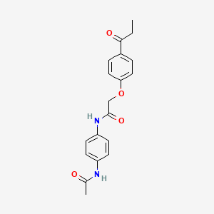 molecular formula C19H20N2O4 B5737398 N-(4-acetamidophenyl)-2-(4-propanoylphenoxy)acetamide 