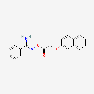 molecular formula C19H16N2O3 B5737400 N'-{[2-(2-naphthyloxy)acetyl]oxy}benzenecarboximidamide 