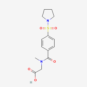 molecular formula C14H18N2O5S B5737423 N-methyl-N-[4-(1-pyrrolidinylsulfonyl)benzoyl]glycine 