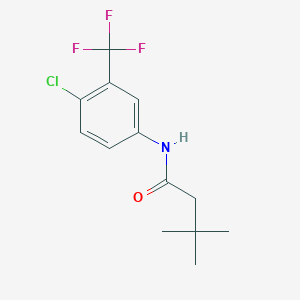 molecular formula C13H15ClF3NO B5737533 N-[4-chloro-3-(trifluoromethyl)phenyl]-3,3-dimethylbutanamide 