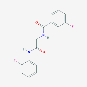 molecular formula C15H12F2N2O2 B5737534 3-fluoro-N-{2-[(2-fluorophenyl)amino]-2-oxoethyl}benzamide 