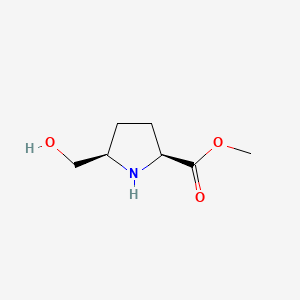 molecular formula C7H13NO3 B573754 Methyl (2S,5R)-5-(hydroxymethyl)pyrrolidine-2-carboxylate CAS No. 171367-33-2