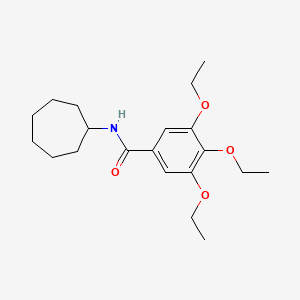 molecular formula C20H31NO4 B5737549 N-cycloheptyl-3,4,5-triethoxybenzamide 