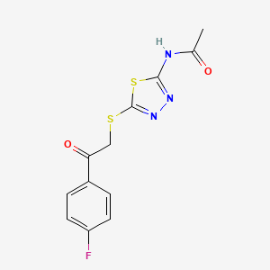 molecular formula C12H10FN3O2S2 B5737611 N-(5-{[2-(4-fluorophenyl)-2-oxoethyl]sulfanyl}-1,3,4-thiadiazol-2-yl)acetamide 