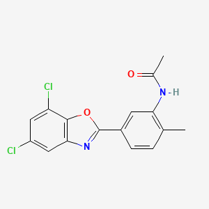 molecular formula C16H12Cl2N2O2 B5737633 N-[5-(5,7-dichloro-1,3-benzoxazol-2-yl)-2-methylphenyl]acetamide 