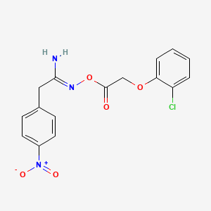 molecular formula C16H14ClN3O5 B5737717 N'-{[(2-chlorophenoxy)acetyl]oxy}-2-(4-nitrophenyl)ethanimidamide 