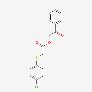 molecular formula C16H13ClO3S B5737722 Phenacyl 2-(4-chlorophenyl)sulfanylacetate 