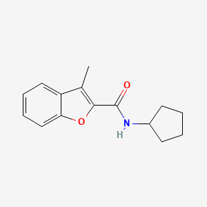 molecular formula C15H17NO2 B5737730 N-cyclopentyl-3-methyl-1-benzofuran-2-carboxamide 
