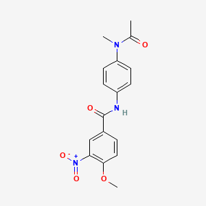 molecular formula C17H17N3O5 B5737738 N-{4-[acetyl(methyl)amino]phenyl}-4-methoxy-3-nitrobenzamide 