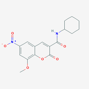 molecular formula C17H18N2O6 B5737874 N-cyclohexyl-8-methoxy-6-nitro-2-oxo-2H-chromene-3-carboxamide 