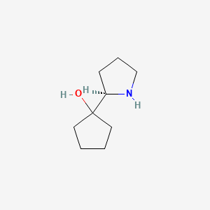 molecular formula C9H17NO B573789 (R)-1-(Pyrrolidin-2-yl)cyclopentanol CAS No. 185246-69-9