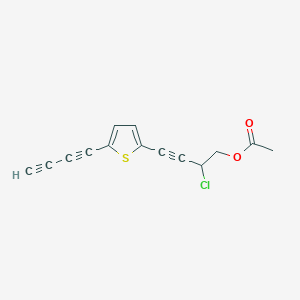 molecular formula C14H9ClO2S B057379 2-(4-Acetoxy-3-chloro-1-butyn-1-yl)-5-(1,3-butadiyn-1-yl)thiophene CAS No. 114691-31-5