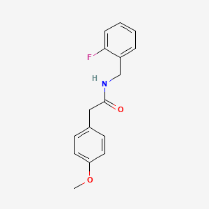 molecular formula C16H16FNO2 B5737964 N-[(2-fluorophenyl)methyl]-2-(4-methoxyphenyl)acetamide 