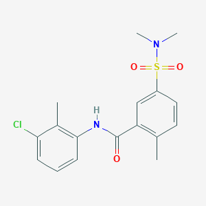 molecular formula C17H19ClN2O3S B5738002 N-(3-chloro-2-methylphenyl)-5-[(dimethylamino)sulfonyl]-2-methylbenzamide 