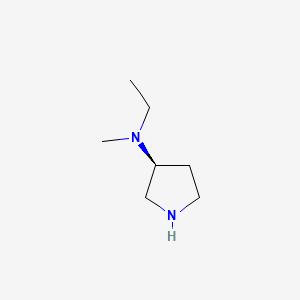 molecular formula C7H16N2 B573804 (S)-N-Ethyl-N-methylpyrrolidin-3-amine CAS No. 169750-78-1