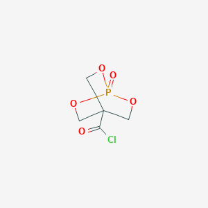 molecular formula C5H6ClO5P B057382 2,6,7-Trioxa-1-phosphabicyclo[2.2.2]octane-4-carbonyl chloride, 1-oxide (9CI) CAS No. 120872-19-7
